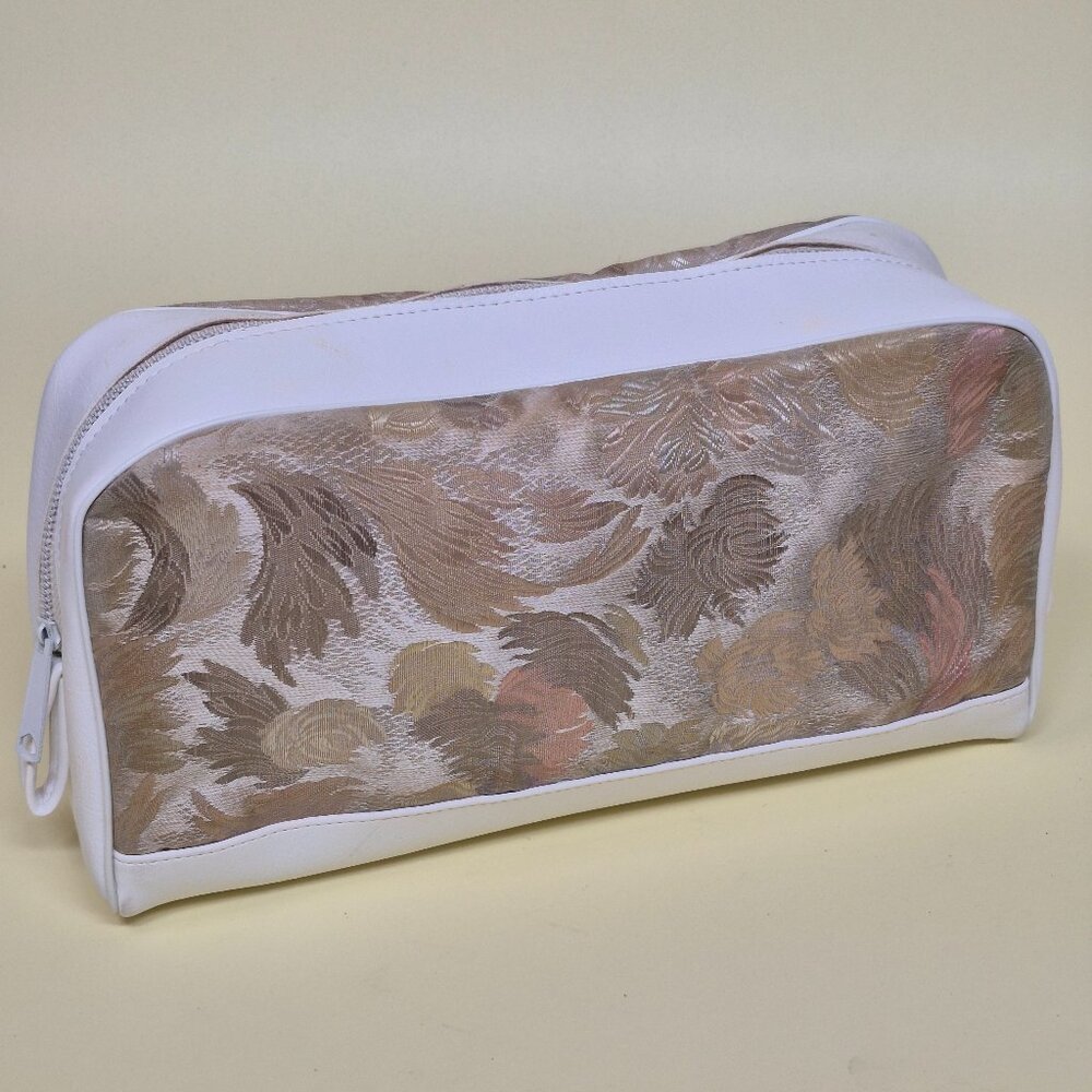 AVON White/Gold Makeup Bag by Amity